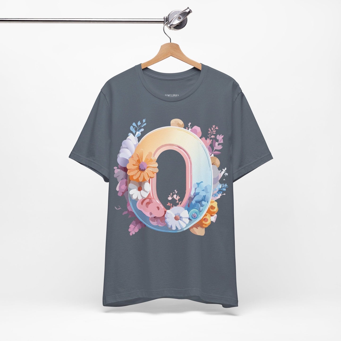 Letter O Shirt Unisex Graphic Tee Vintage Inspired Artwork By Adelpha Premium Short Sleeve