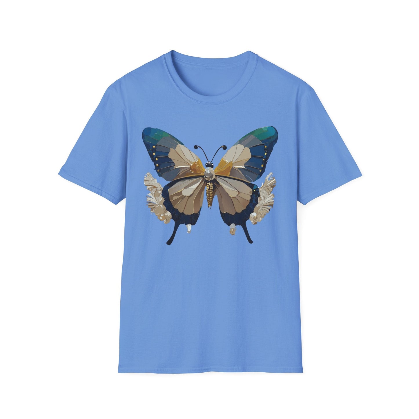 Butterfly Themed Unisex T Shirt With Monarch Design Gildan Softstyle 64000 Premium Ring Spun Cotton