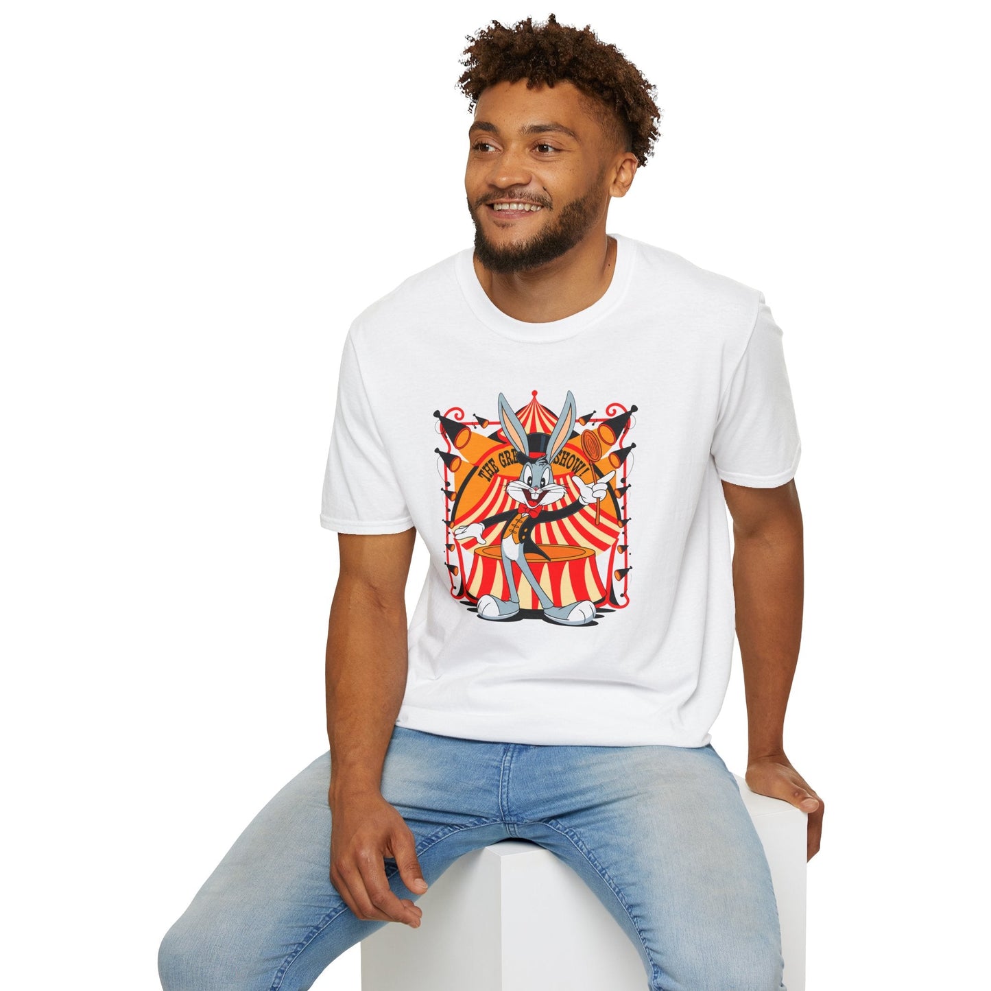 Bugs Bunny Unisex Shirt Gildan Softstyle Tee Cartoon Graphic Design 100 Percent Cotton