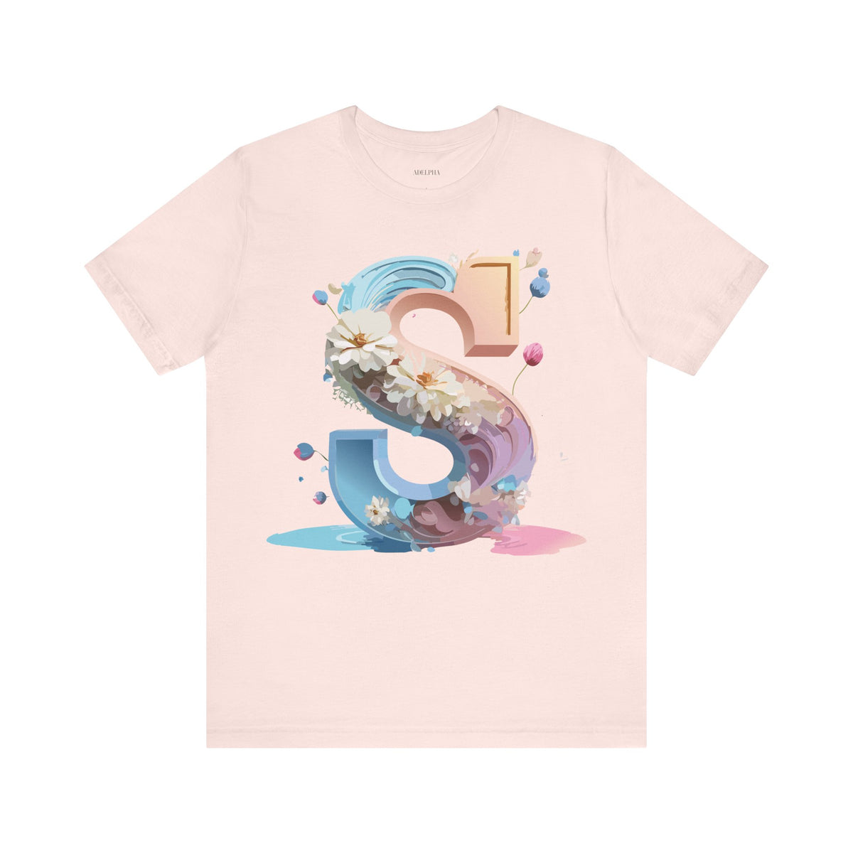Letter S Graphic Unisex Cotton Bella+Canvas Tee with Art Letter Design