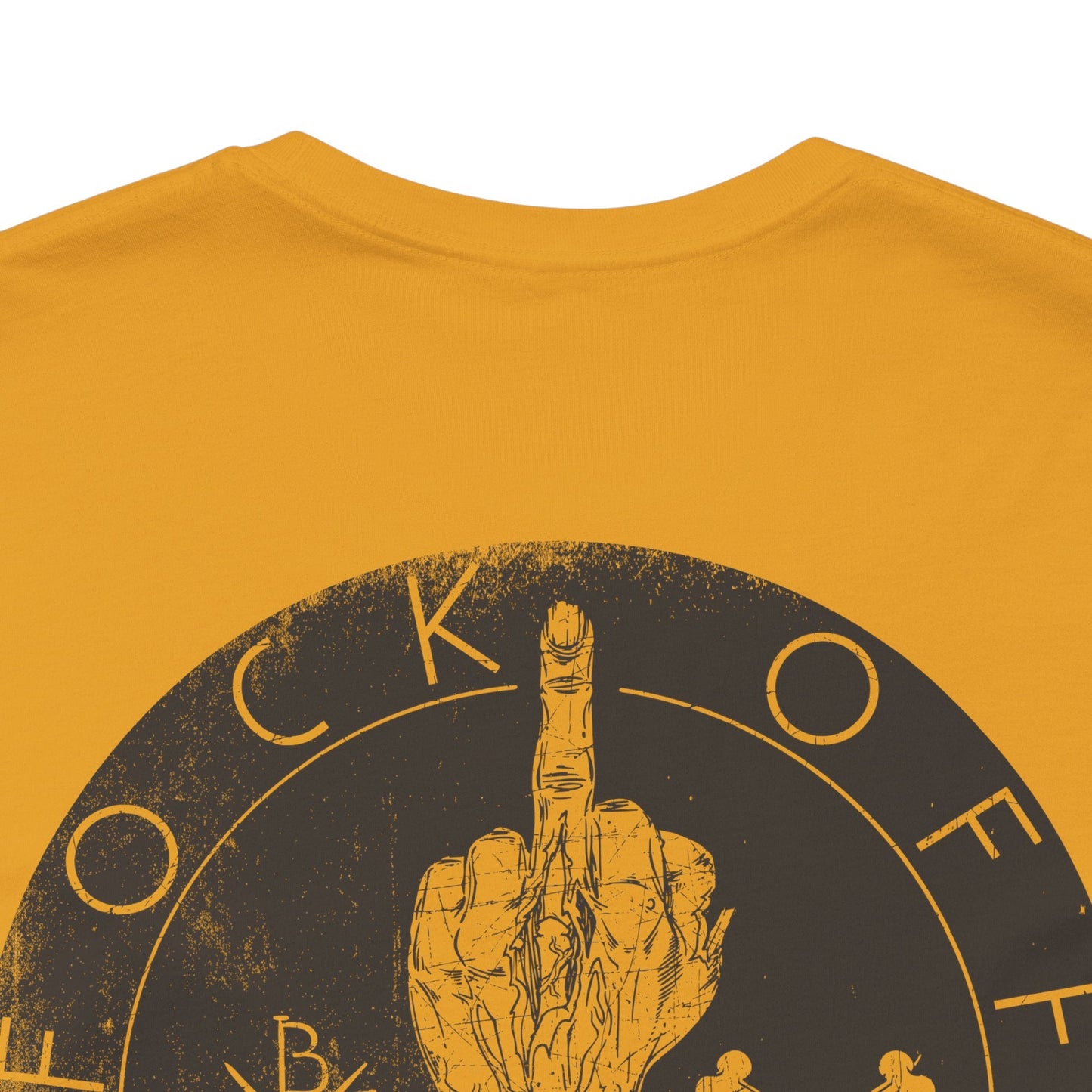 Middle Finger Skull Graphic Design Unisex Cotton T-Shirt A-11