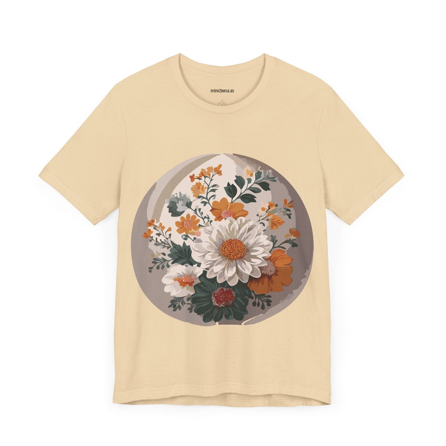 Retro2Nova Floral Shirt Unisex Jersey Short Sleeve Tee From Flowers Collection Free Shipping