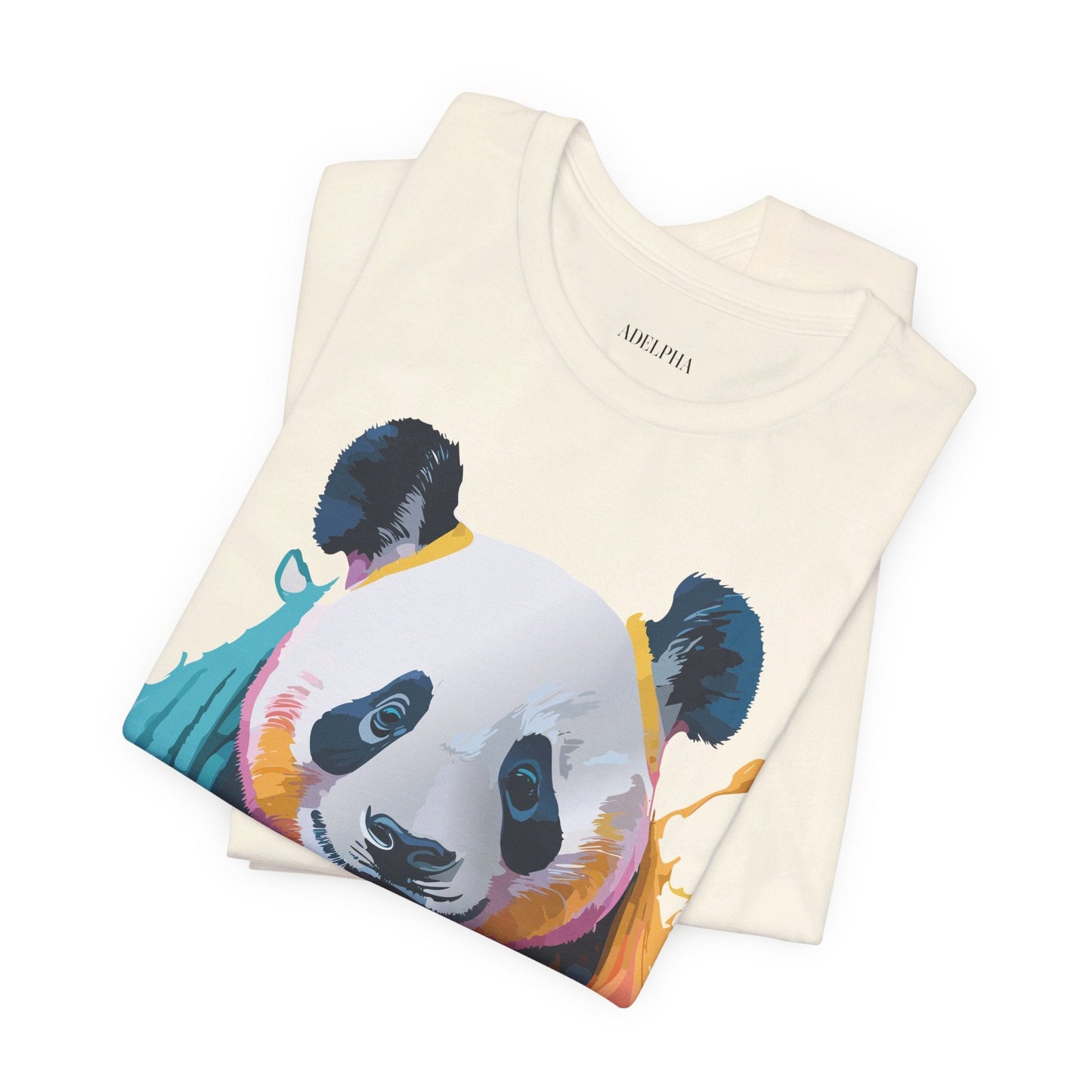 Panda Shirt Unisex Graphic Tee Vintage Inspired Art by Adelpha Premium Jersey Short Sleeve