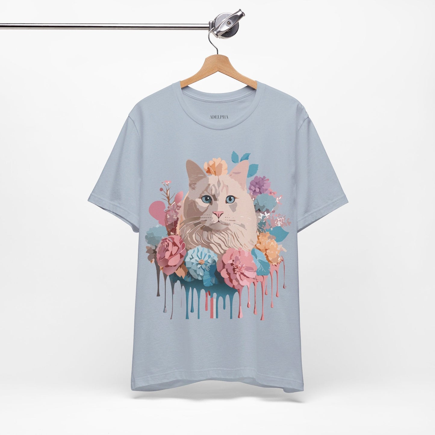 Cat Graphic Tee Unisex Short Sleeve Shirt With Vintage Art Adelpha