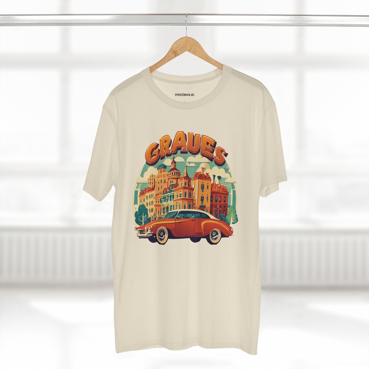 Retro Car Shirts Unisex Premium Cotton Art Tee By Retro2Nova Original Art Design Collection