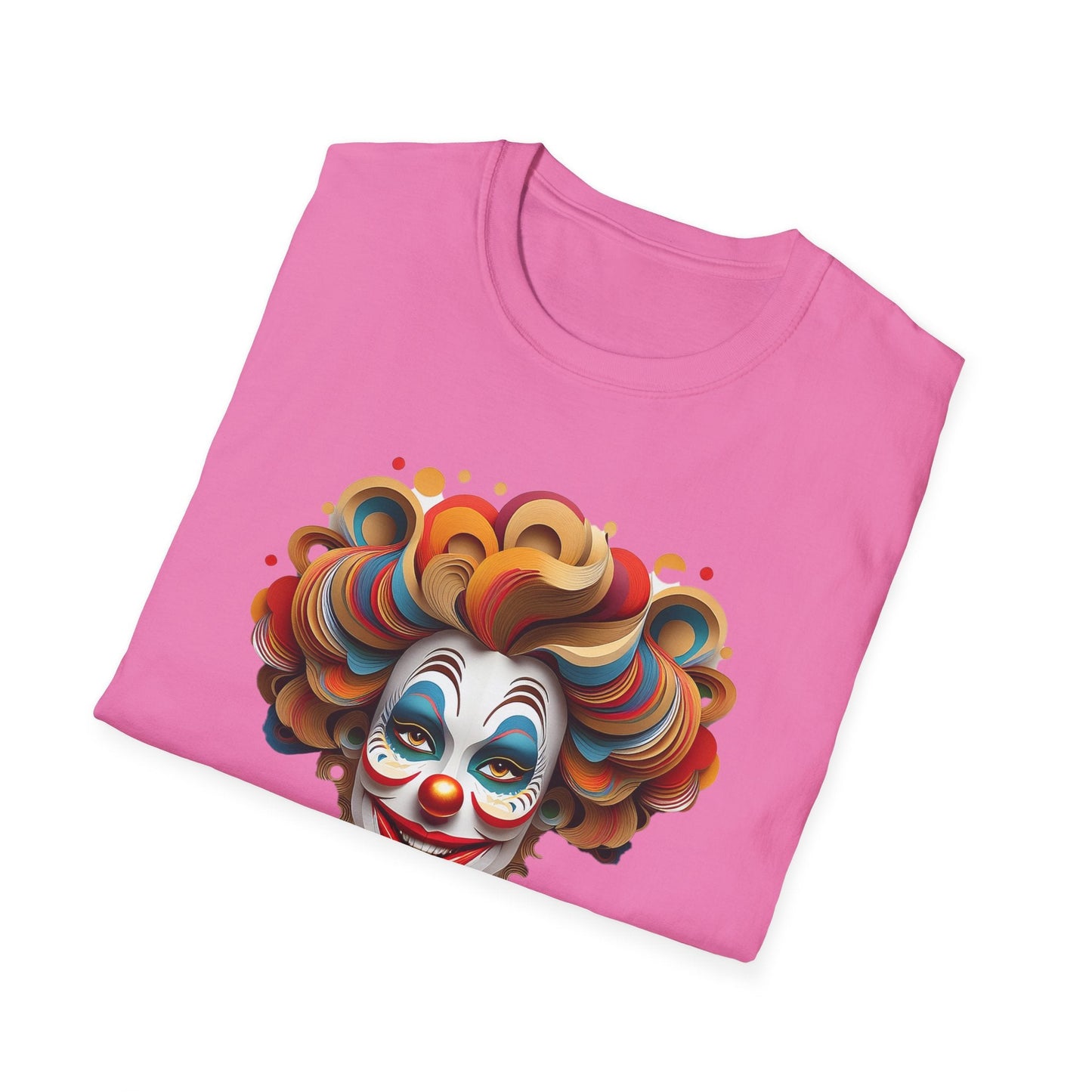Unisex Clown Shirt Funny Man Circus Tee Short Sleeve Gildan Softstyle 64000 Cotton