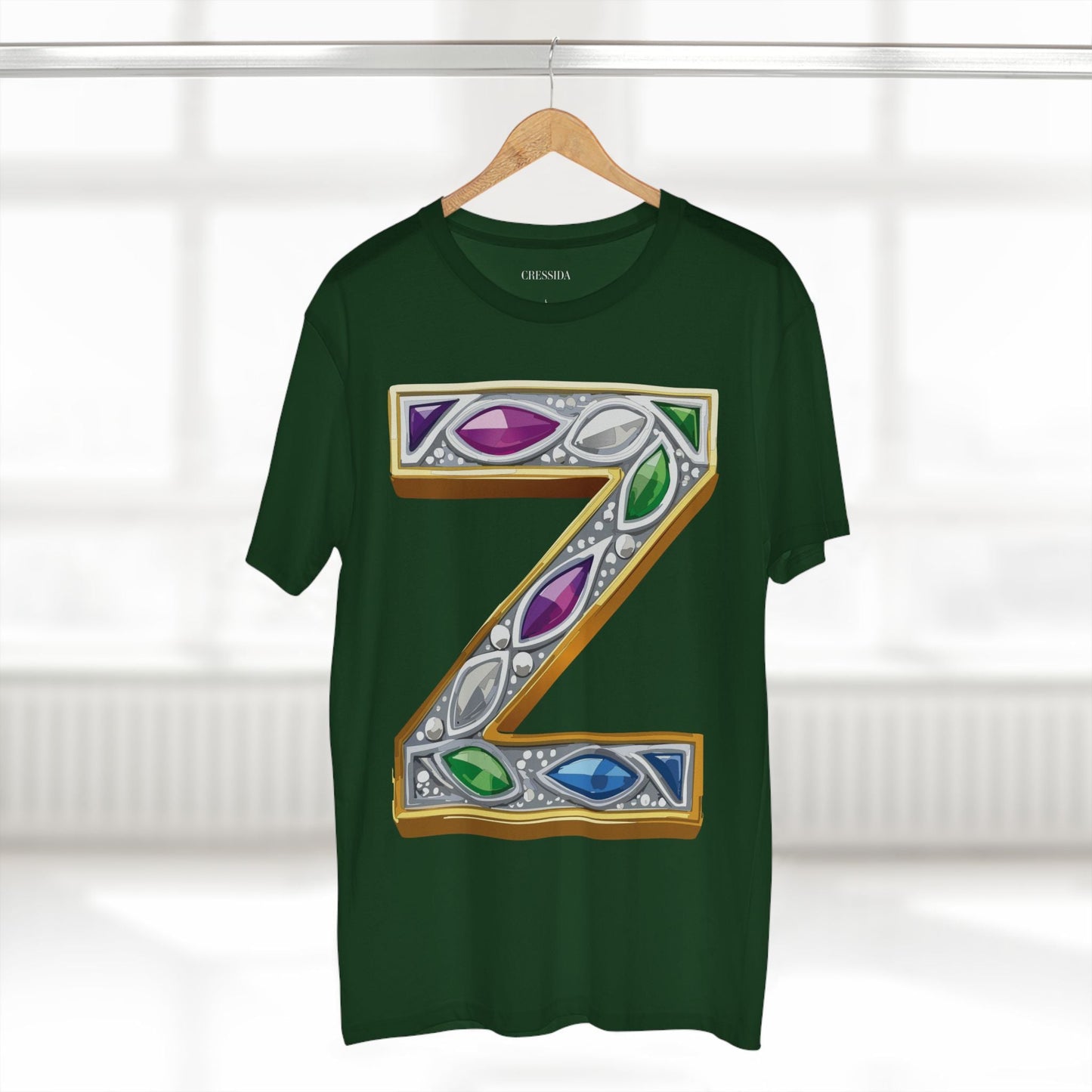 Letter Z Graphic Design Tee Unisex 100 Cotton With Antique Gold Letters Artwork T-Shirt