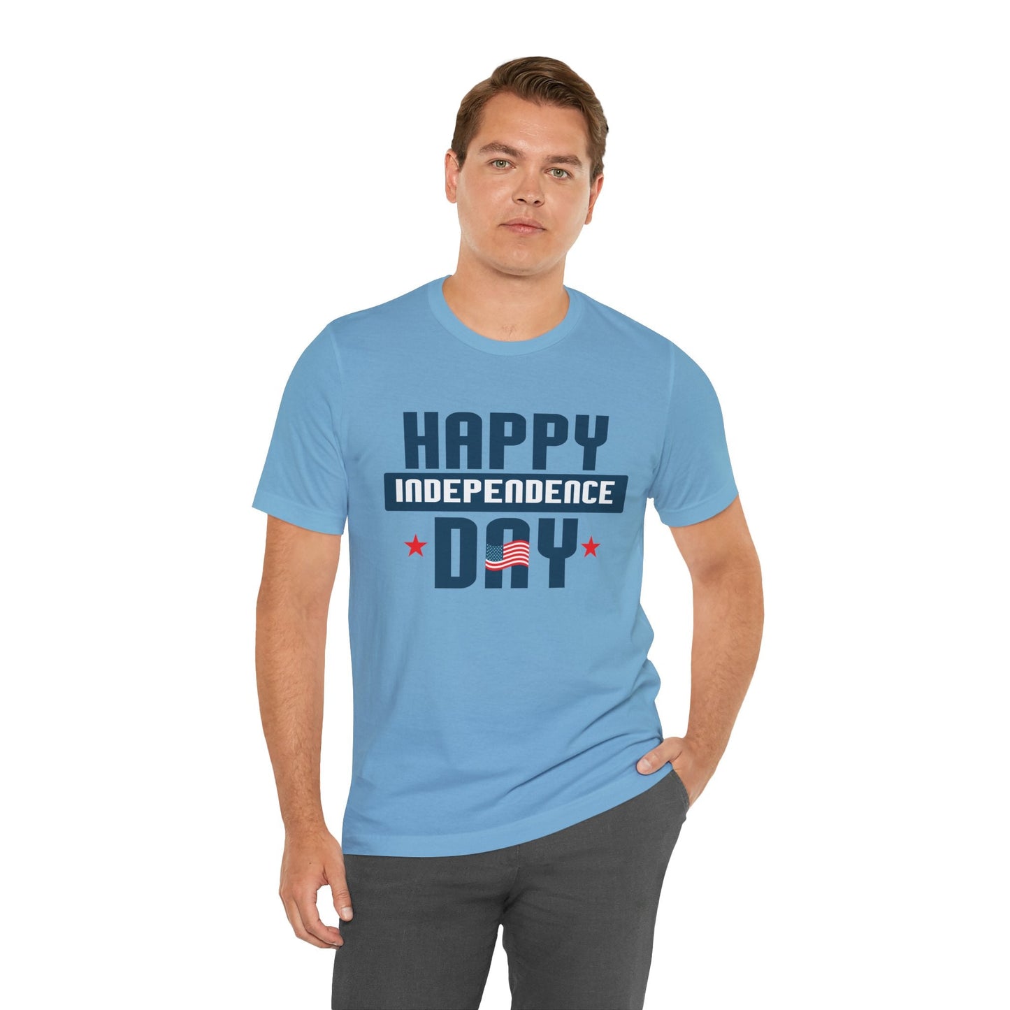 Happy Independence Day Graphic Unisex Cotton T-Shirt 017