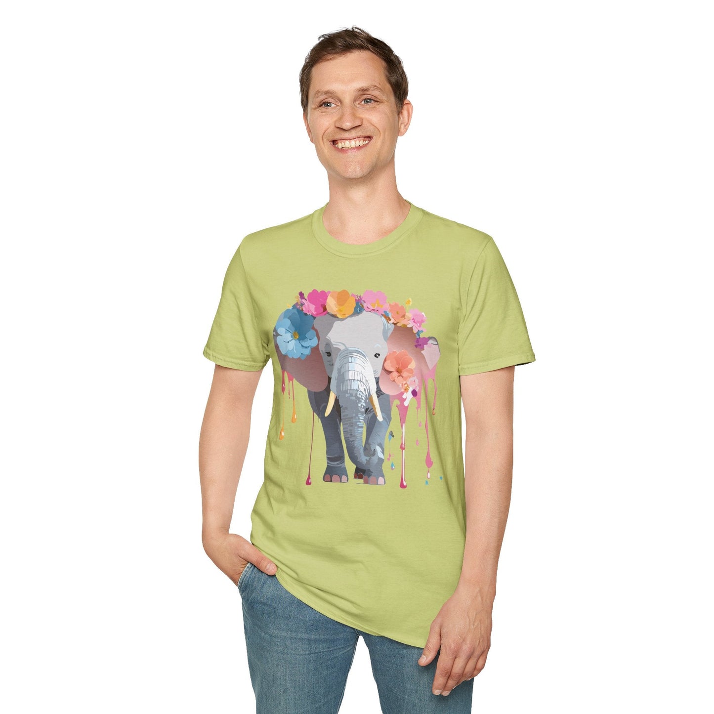 Elephant T Shirt Unisex Softstyle Gildan 64000 Elephant On T Shirt Animation Animals Tee