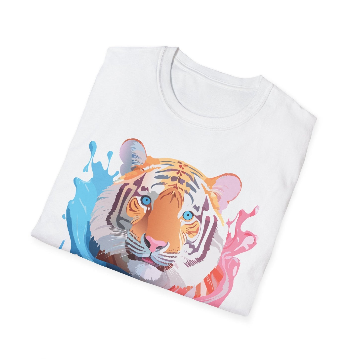 Tiger Shirt Unisex Animal Print Tee Gildan Softstyle 64000 Cotton