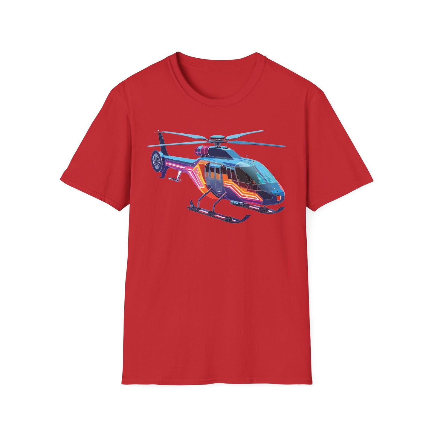 Chopper Helicopter T Shirt Unisex Softstyle 100 Percent Ring Spun Cotton Premium Tee
