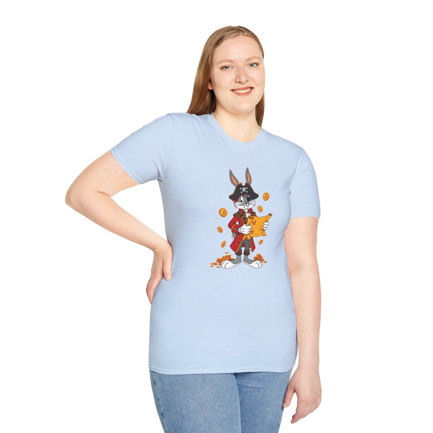 Bugs Bunny Cartoon T Shirt Unisex Gildan Softstyle 64000 Tee With Animated Artwork