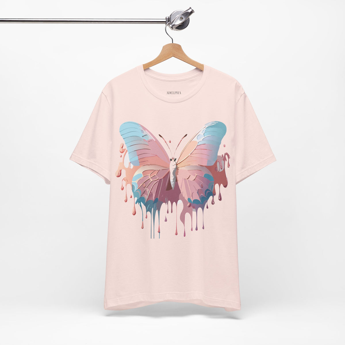 Butterfly Graphic Unisex Cotton Bella+Canvas Tee with Floral Art Design m02