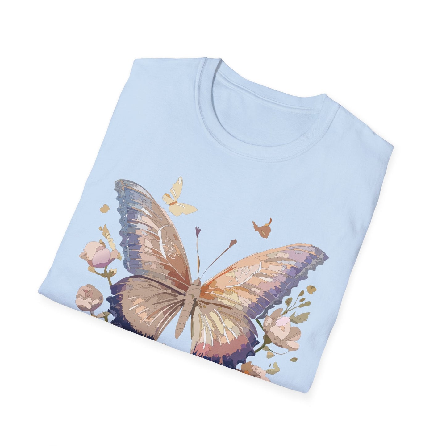 Butterfly T Shirt Unisex Softstyle Monarch Design 100 Percent Cotton Tee For Everyday Comfort