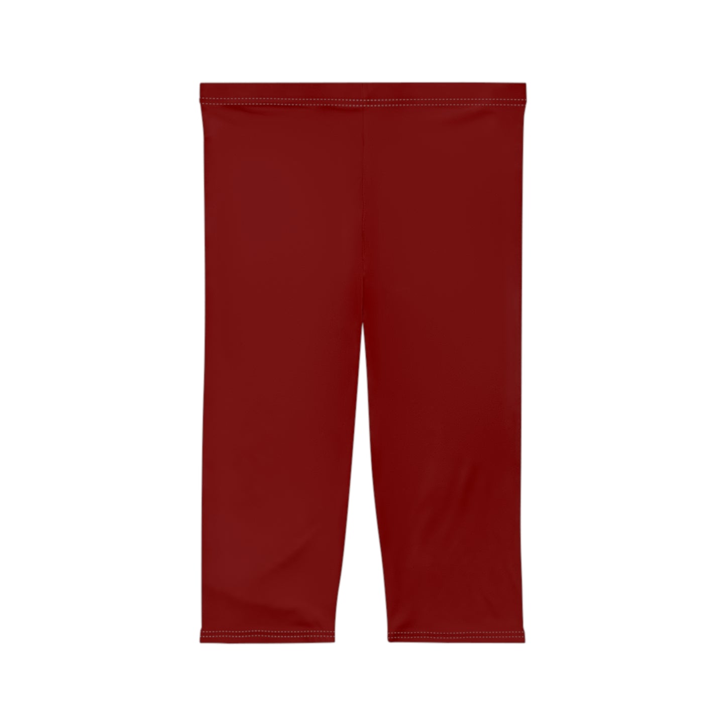 Maroon Color Women's Brushed Suede Poly Span Casual Capri Leggings XS-2XL