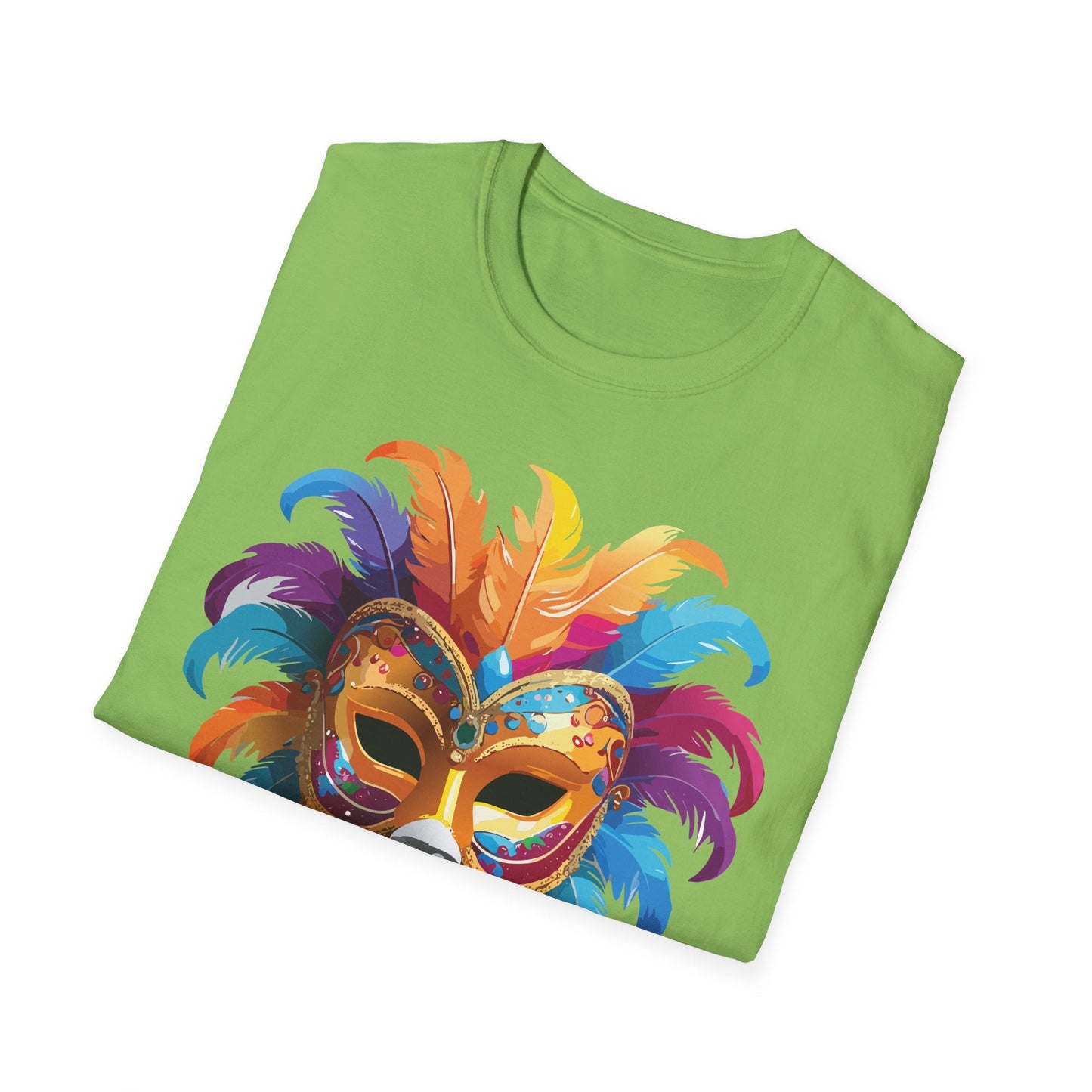 Mask Tee Shirt Unisex Masquerade Design Art Graphic Gildan Softstyle 64000 Cotton Tee
