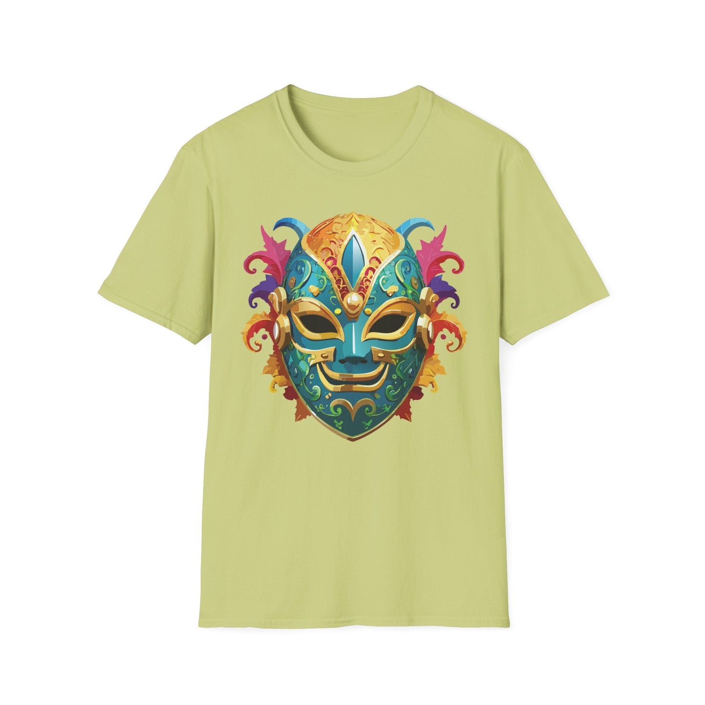 Mask Tee Shirt Unisex Softstyle Gildan 64000 100 Percent Ring Spun Cotton Comfortable Masquerade Tee