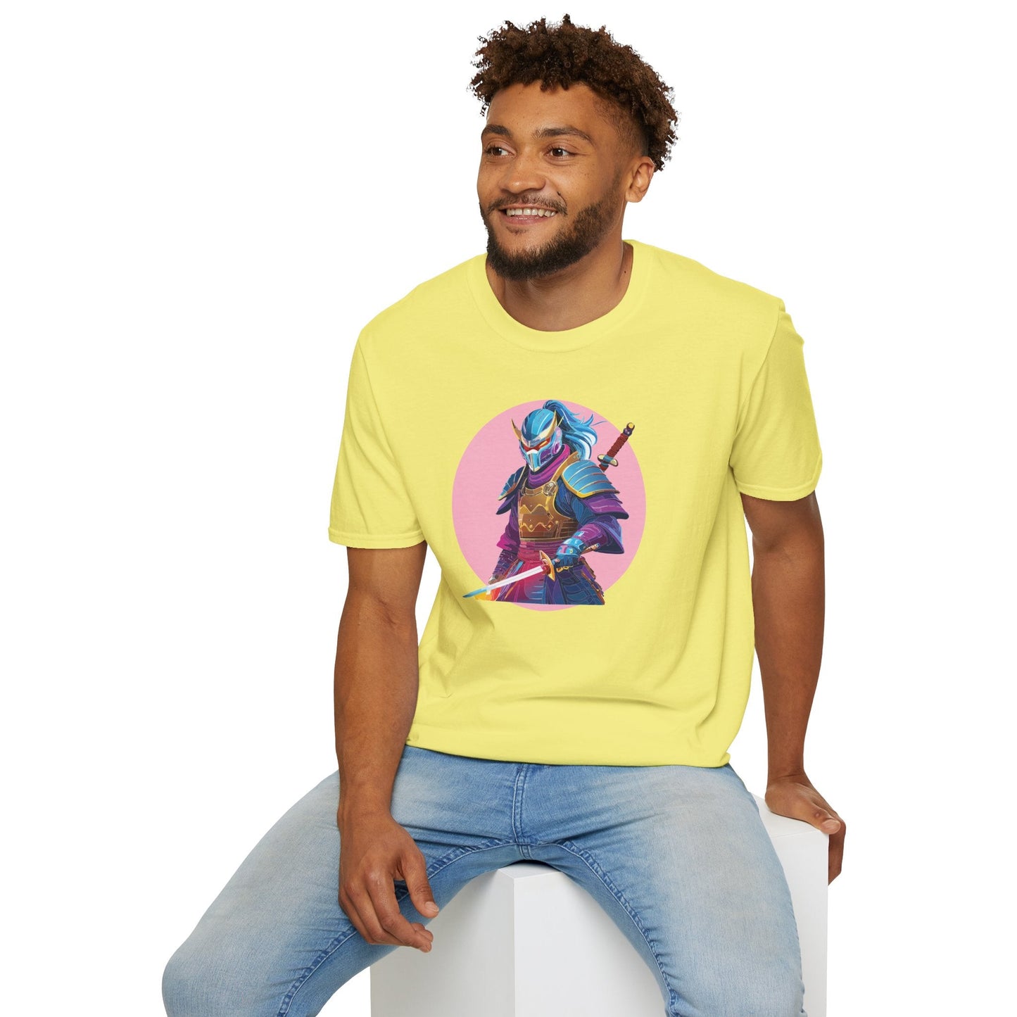 Samurai Themed Unisex Softstyle Tee Shirt Gildan 64000 100 Percent Ring Spun Cotton