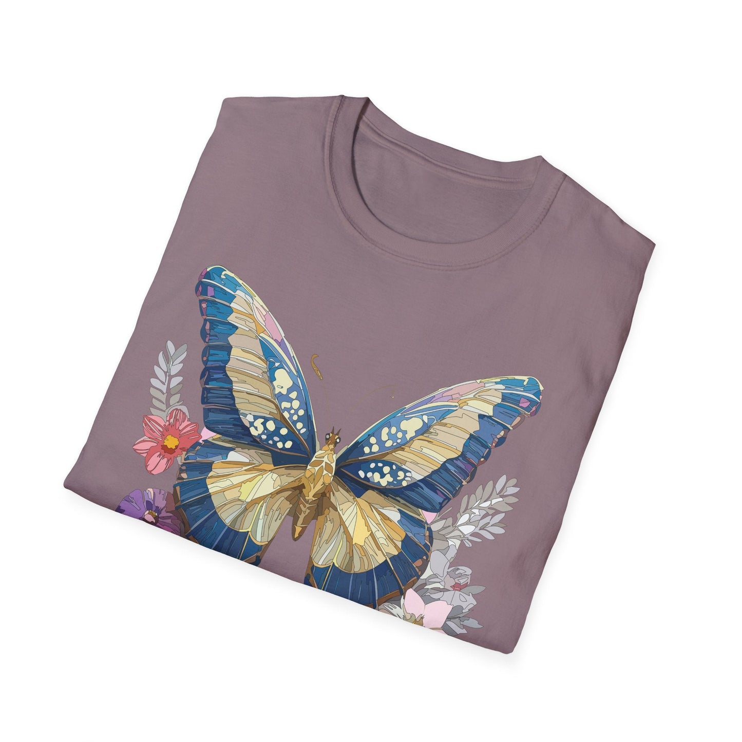 Butterfly Unisex Short Sleeve Tee Shirt Gildan Softstyle 64000 Monarch Design Graphic Tee