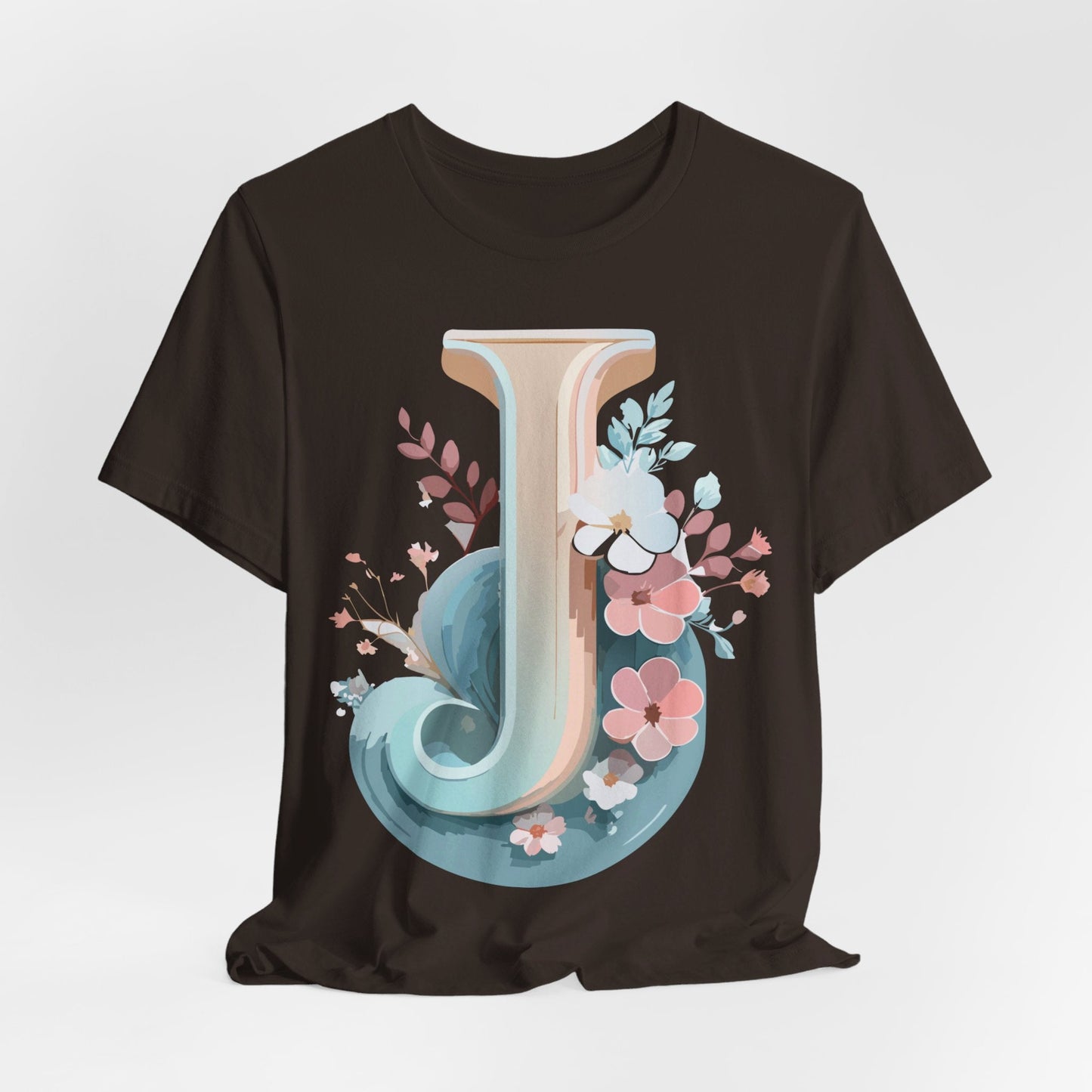 Letter J Shirt Graphic Unisex Tee With Original Vintage Inspired Artwork By Adelpha
