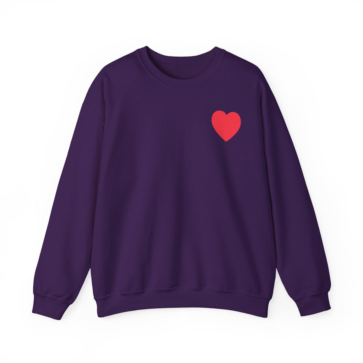 Small Red Heart Graphic Valentine's Day Sweatshirt Unisex 50/50 Cotton-Poly Sweatshirt w79