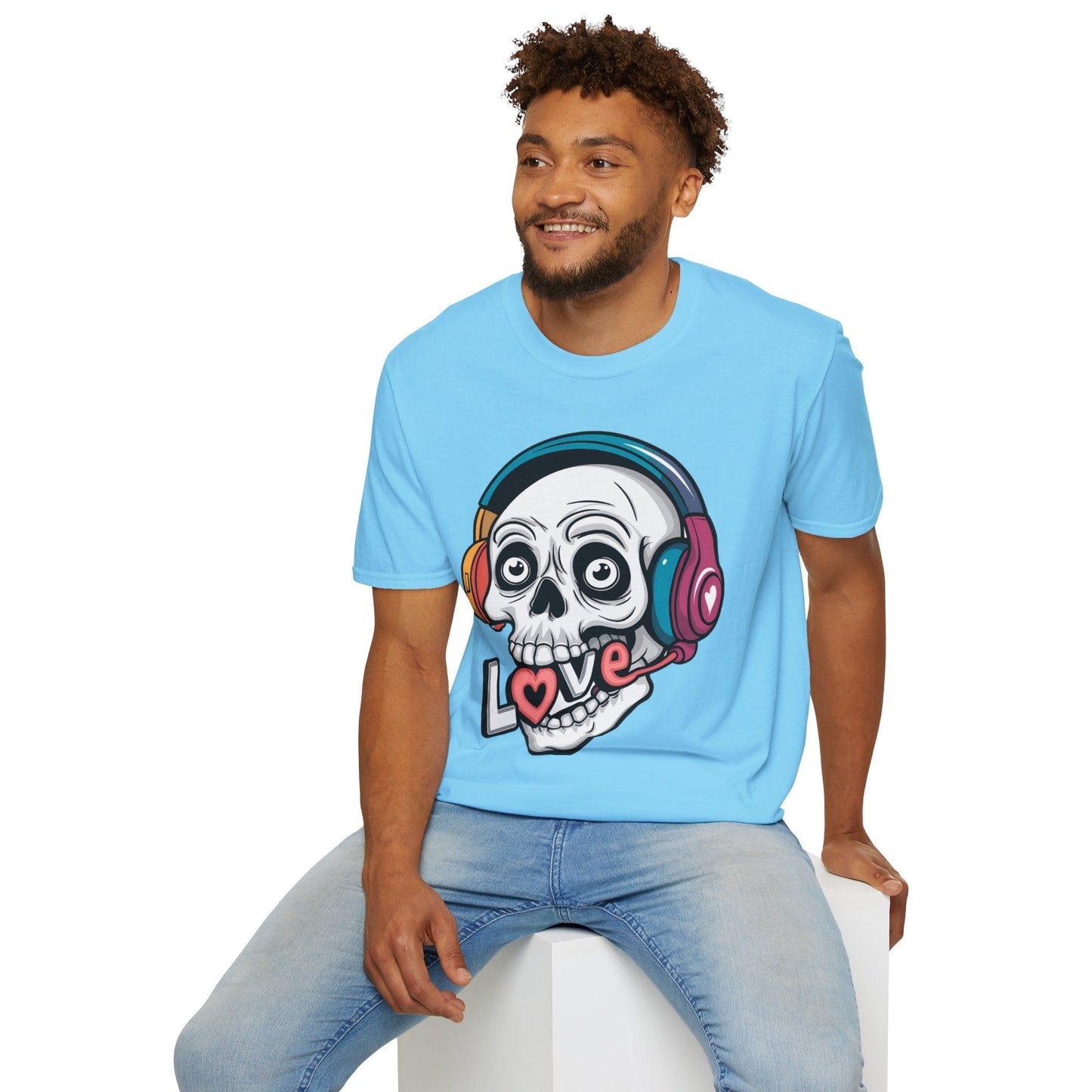 Skull Tee Shirt Unisex Skeleton Shirt With Skull Artwork Gildan Softstyle Cotton Tee