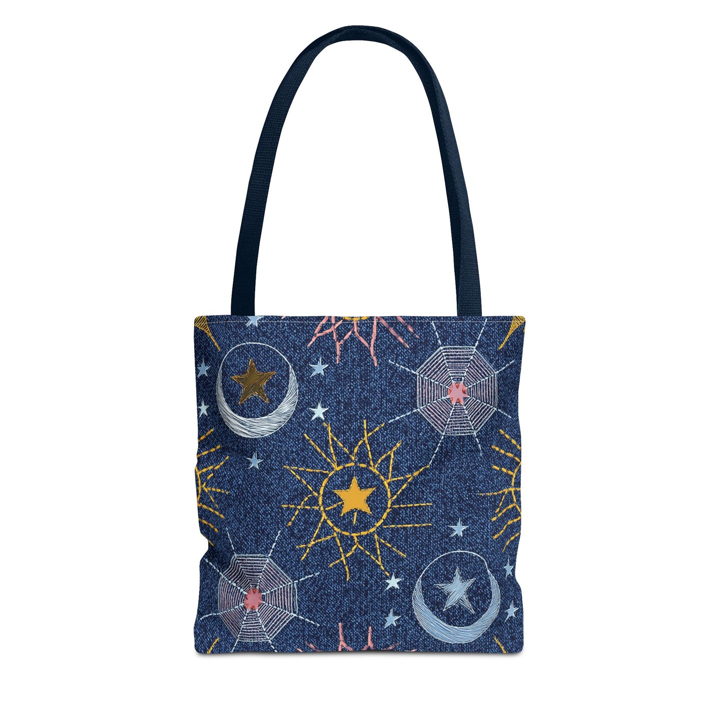 Denim Fabric Imitation Print Unisex Canvas Bag Poly Spun 3 Sizes Tote Bag 183-7