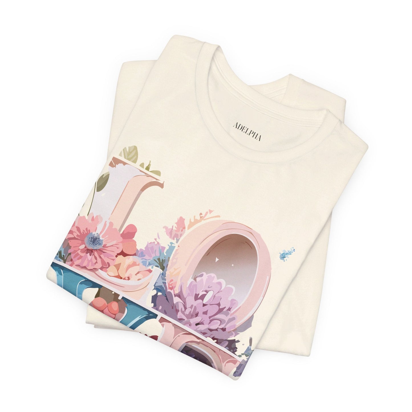 Valentine Day Graphic Unisex 100 Cotton Vintage Artwork with Love and Flower Design Tee 43