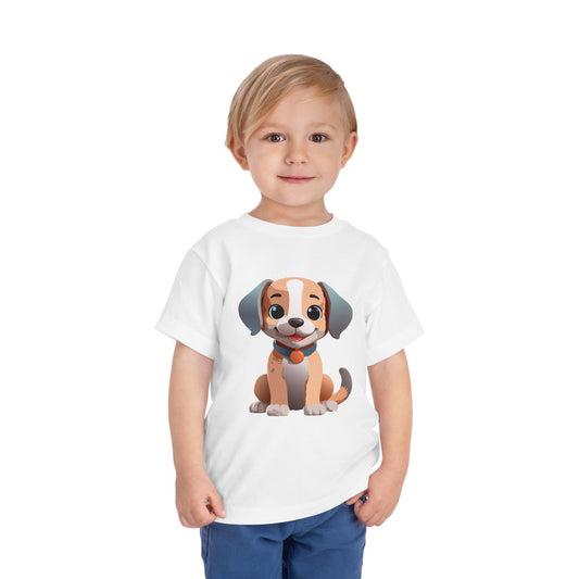 Cute Puppy Toddler Short Sleeve Tee - Adorable Pet Lover Gift (2T-5T)