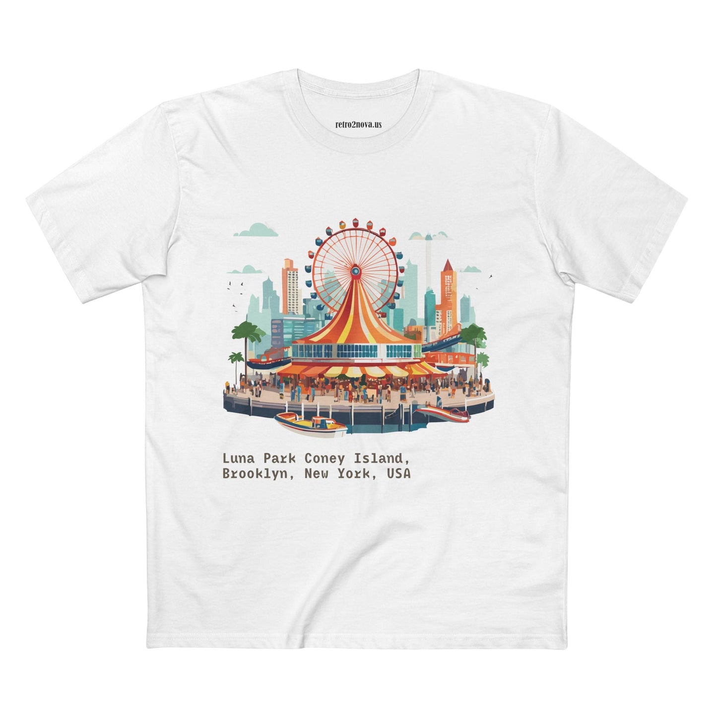 Travel Shirt Brooklyn Tourist Tee TT-13 Unisex By Retro2Nova Premium Cotton Art Collection