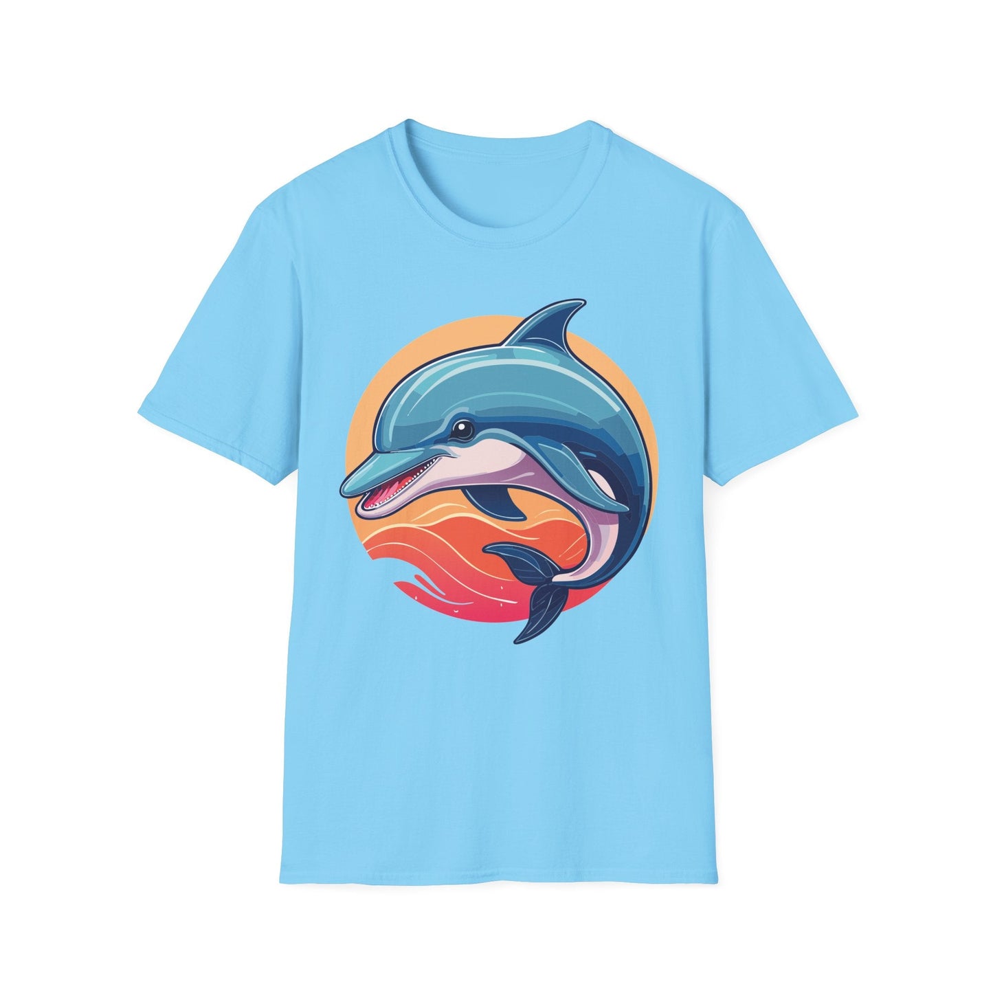 Unisex Dolphin Shirt Gildan Softstyle 64000 Tee 100 Percent Ring Spun Cotton Breathable Comfort