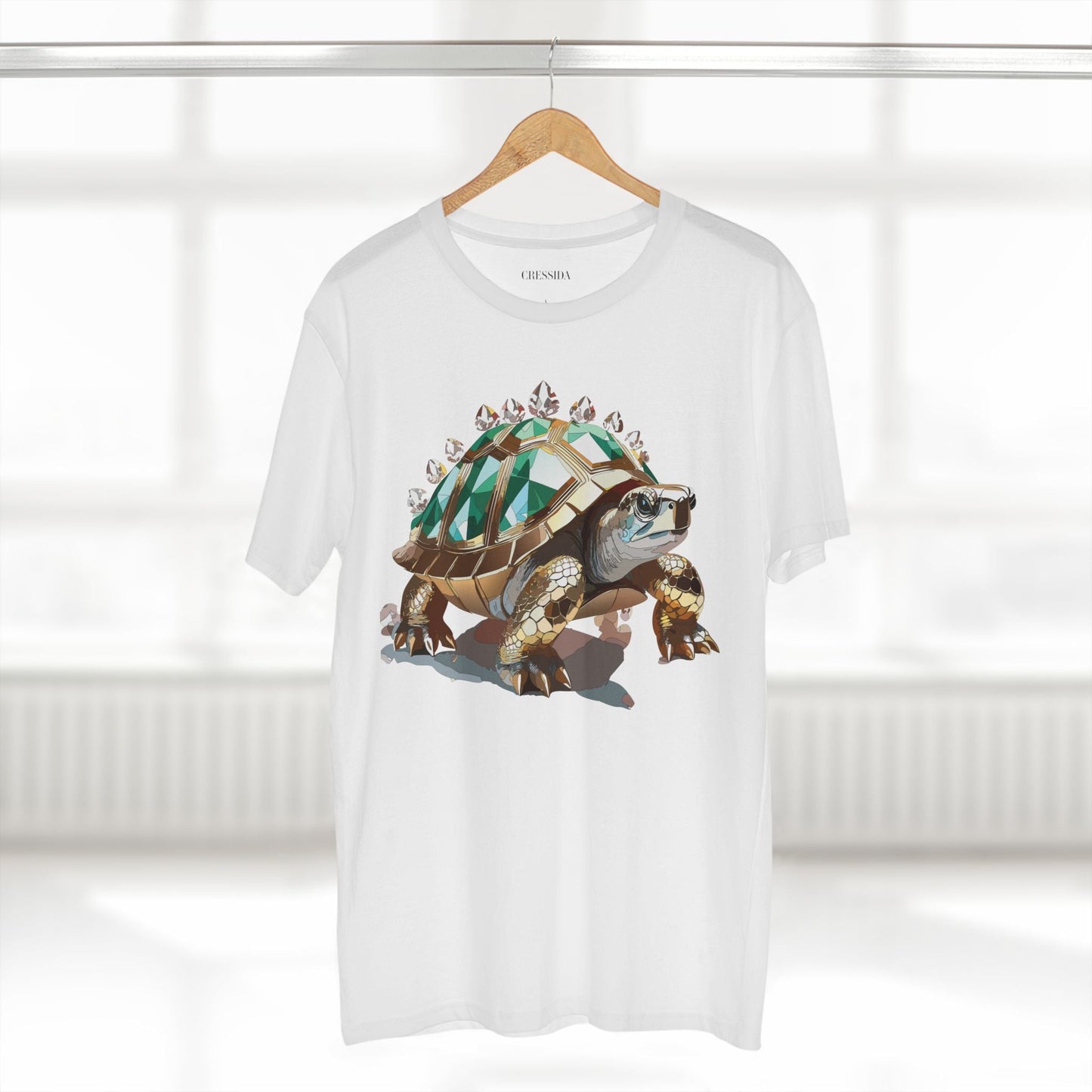 Turtle Graphic Unisex 100 Cotton Tee With Unique Animal Golden Medallion Art Design 33