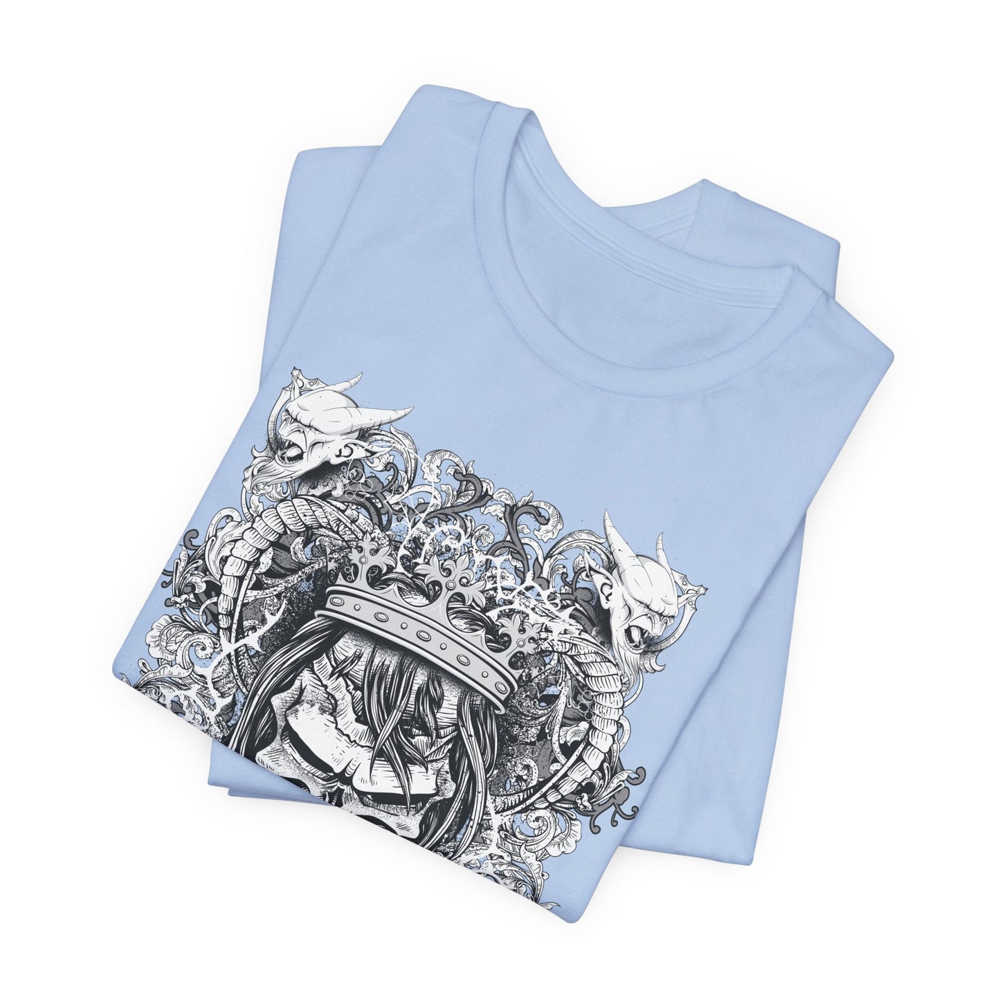Gothic Skull Illustration Graphic Unisex Cotton T-Shirt r13