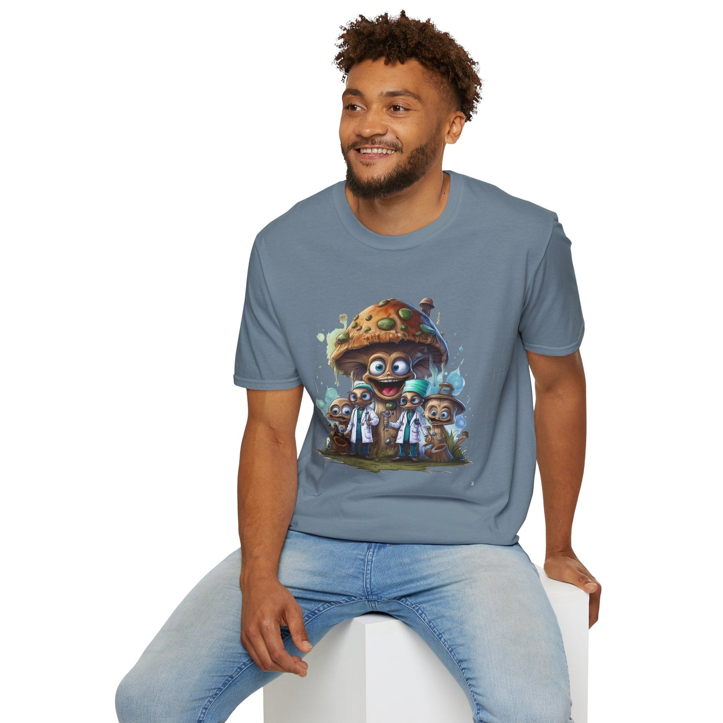 Funny Mashroom Graphic Unisex Softstyle Cotton With Cartoon Illustration Design 10