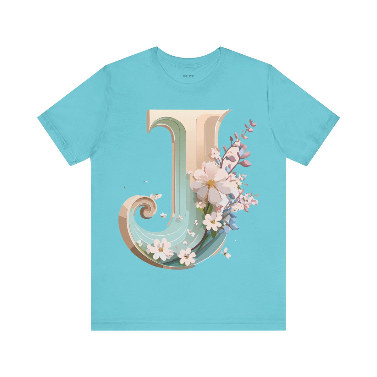 Letter J Graphic Unisex Cotton Bella+Canvas Tee with Art Letter Design
