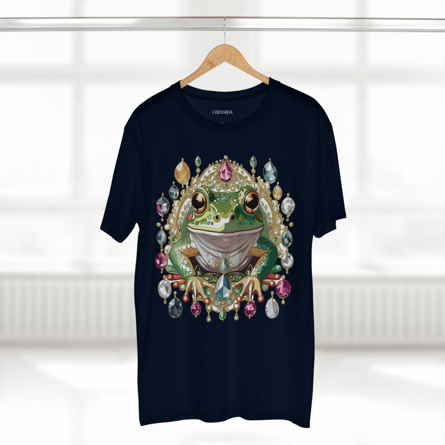 Frog Graphic Unisex 100 Cotton Tee With Unique Animal Golden Medallion Art Design 27