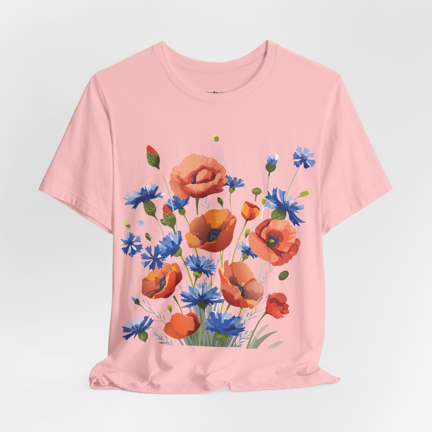 Unisex Floral Shirt Floral Print Tee Lightweight Breathable Fabric Short Sleeve Casual Wear