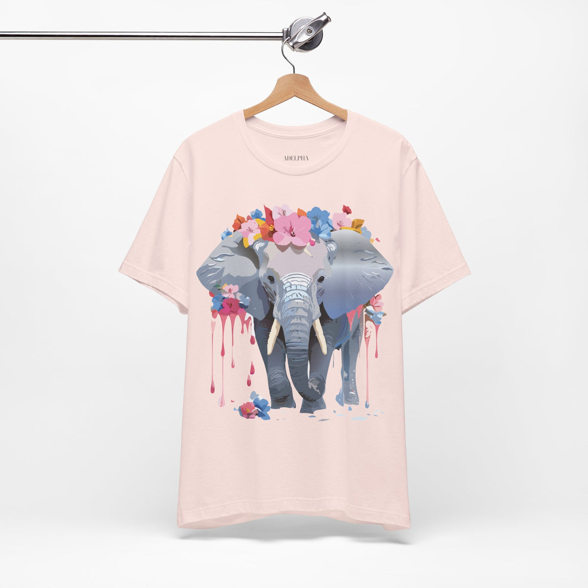 Elephant Graphic Unisex Cotton Bella+Canvas Tee with Art Animal Design e124