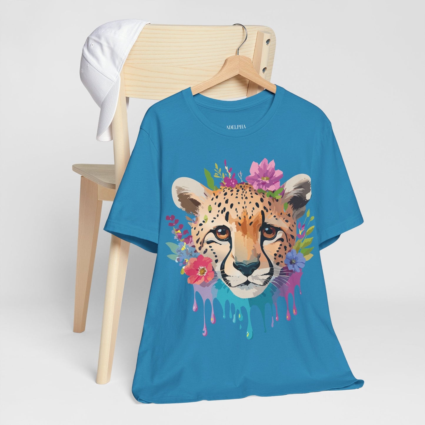Adelpha Graphic Tee Cheetah Art Design Unisex Short Sleeve Shirt