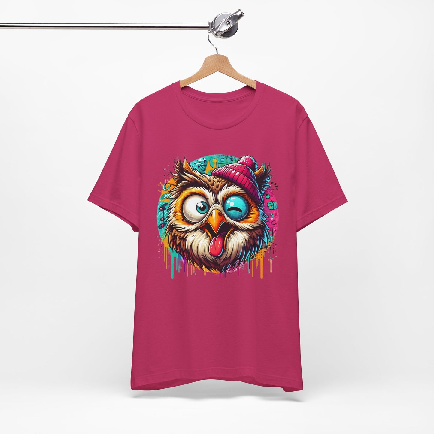 Colorful Owl Graphic Tee, Fun Owl Shirt, Funny Bird Shirt, Cute Cartoon Tees, Animal T-Shirt, Animal Tees, Art Design T-Shirt