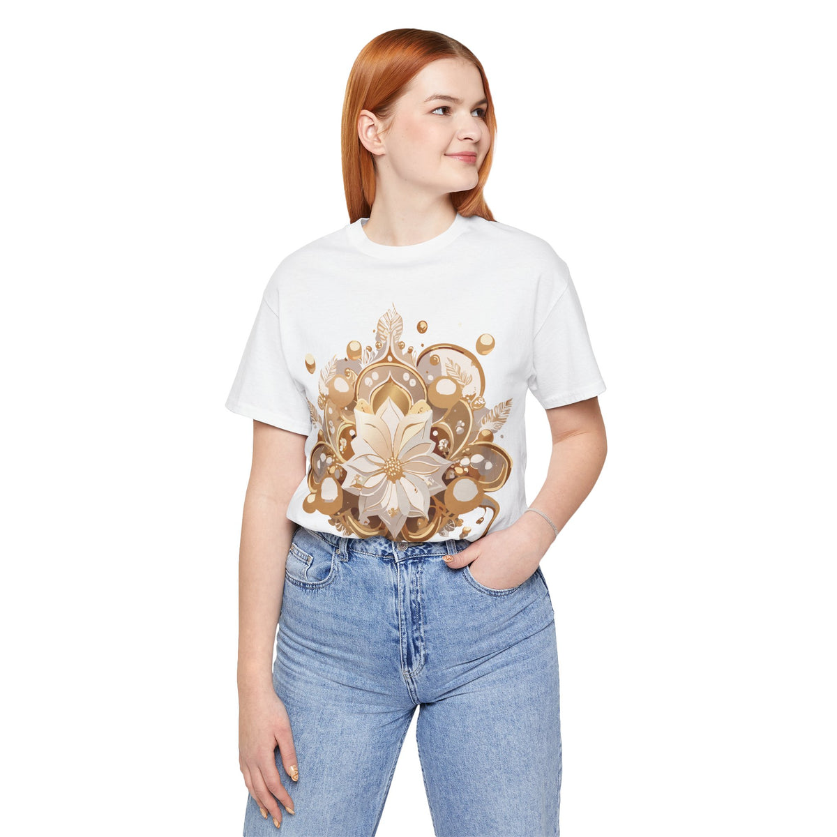 Jewelry Graphic Unisex Cotton Bella+Canvas Tee with Gemstones Art Design m25