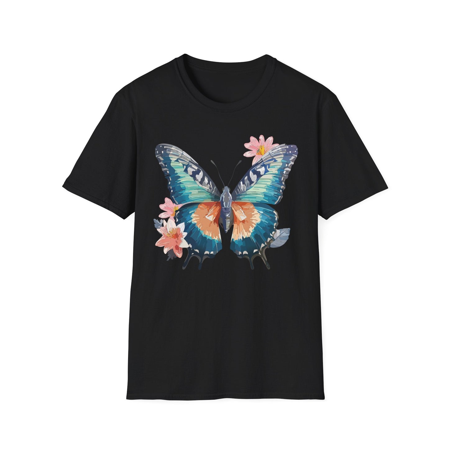 Butterfly T Shirt Unisex Cotton Tee Monarch Butterfly Design Softstyle 64000 Gildan Brand Quality