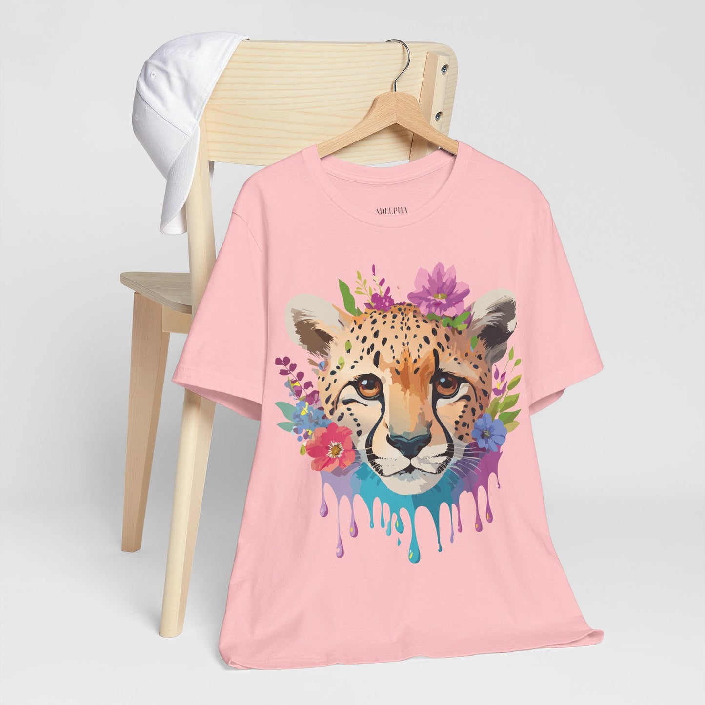 Adelpha Graphic Tee Cheetah Art Design Unisex Short Sleeve Shirt