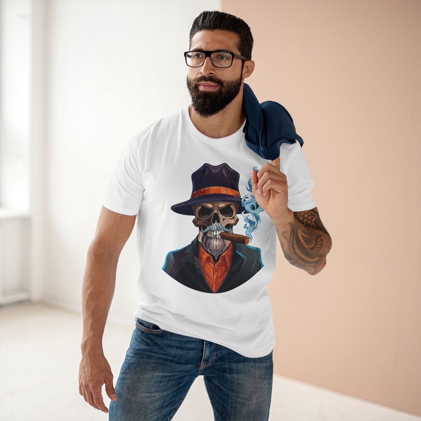 Skull Skeleton Shirt Unisex Premium Cotton Tee With Original Art Design Retro2Nova