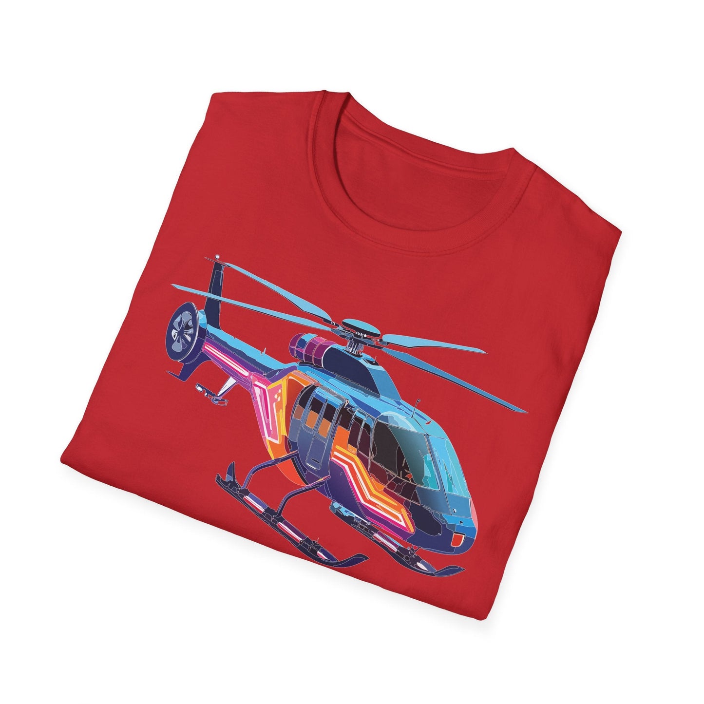 Chopper Helicopter Graphic Unisex Cotton Softstyle Short Sleeve Tee 10