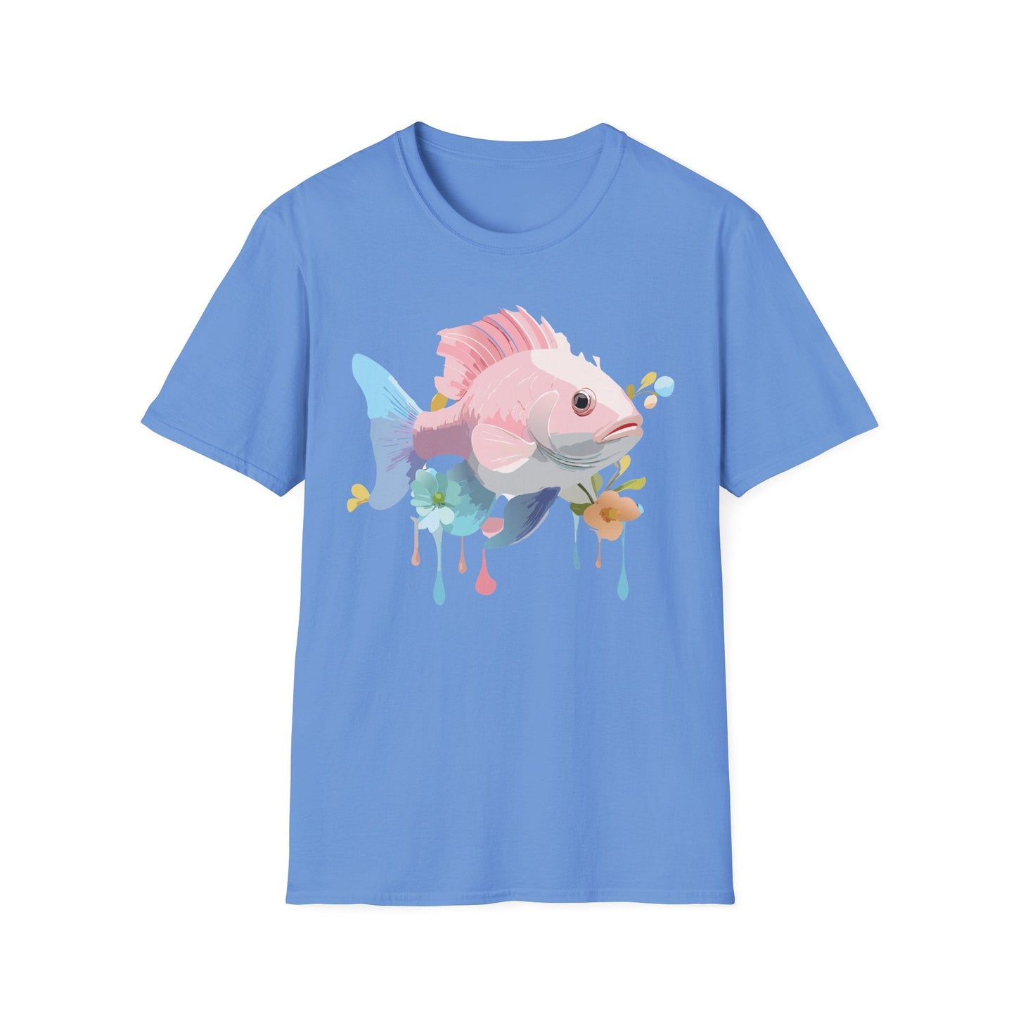 Fish Art Design Shirt Unisex Graphic Tee With Fish Illustration Gildan Softstyle 64000