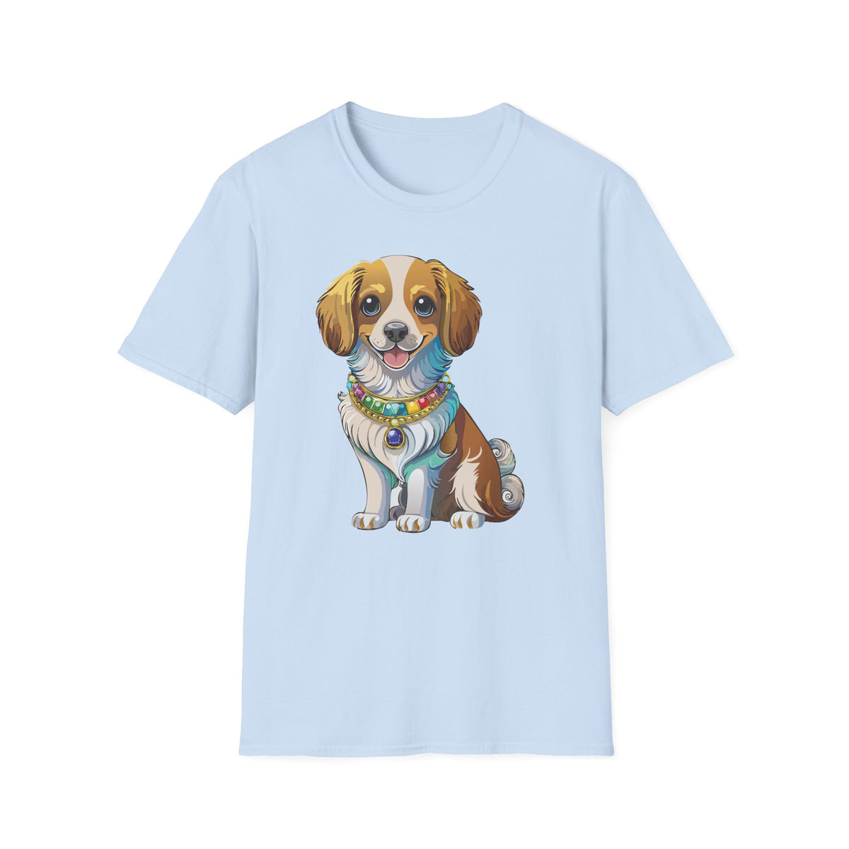 Smiling Brown White Dog Portrait T-Shirt | Cute Puppy Illustration
