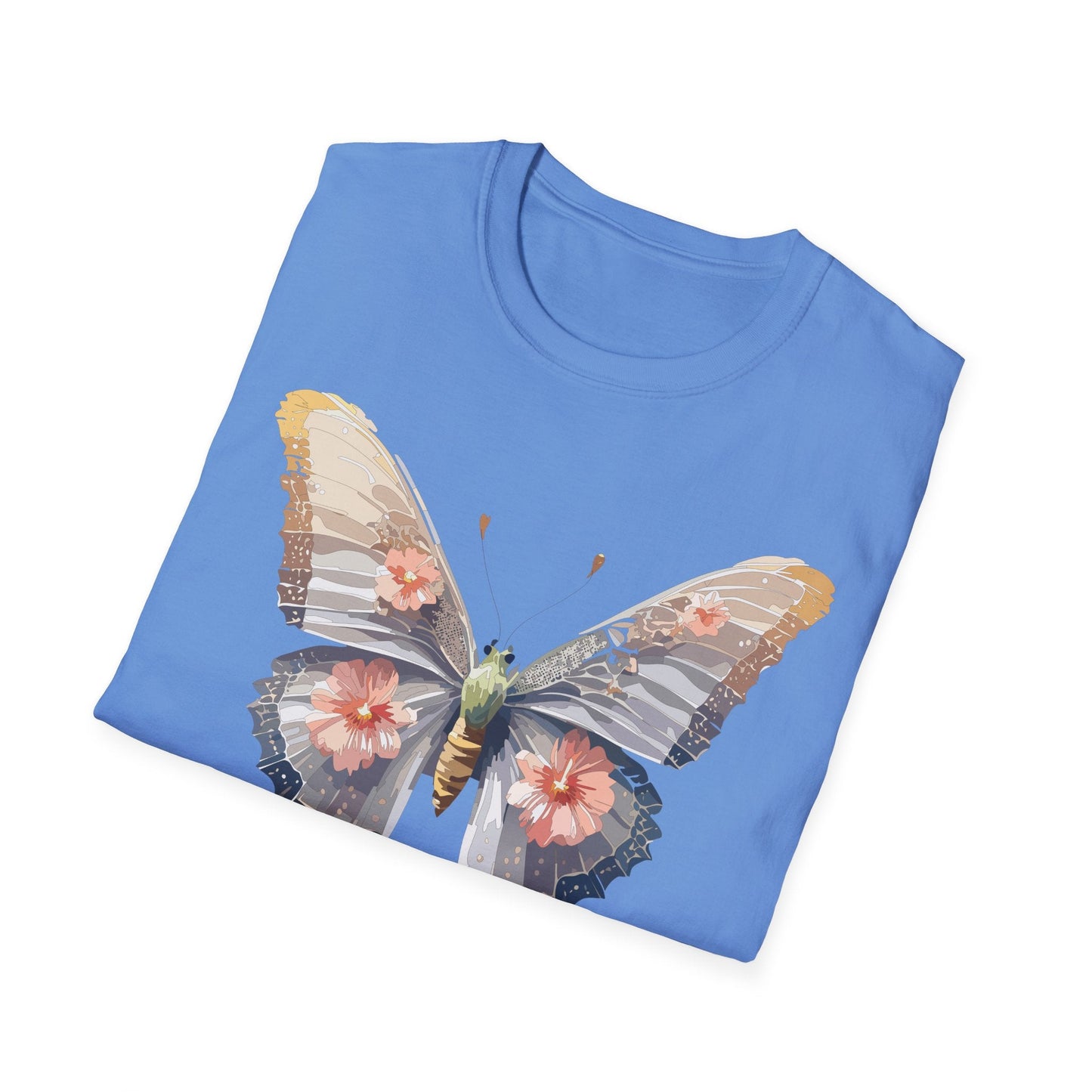 Butterfly T Shirt Unisex Monarch Design Gildan Softstyle 64000 100 Percent Ring Spun Cotton