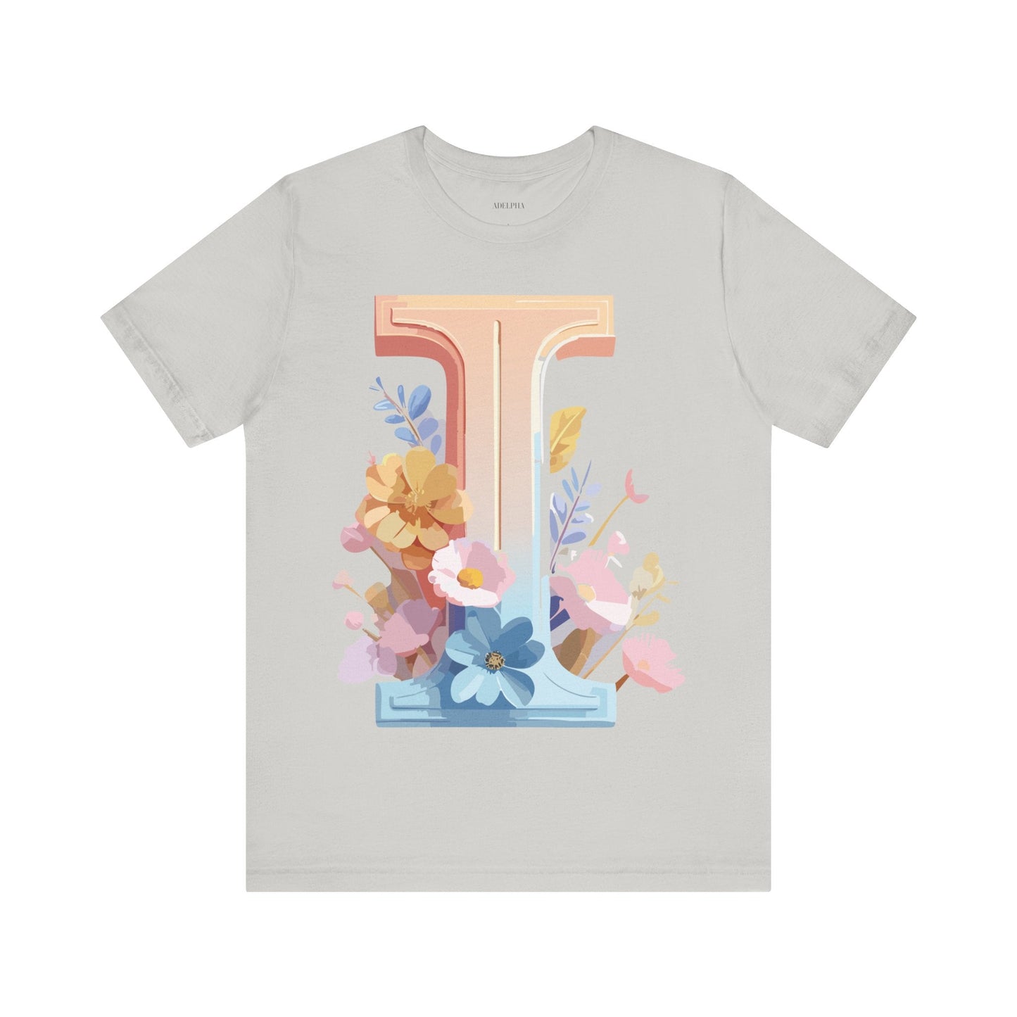 Vintage Inspired Letter I Shirt Unisex Graphic Tee Short Sleeve by Adelpha Premium