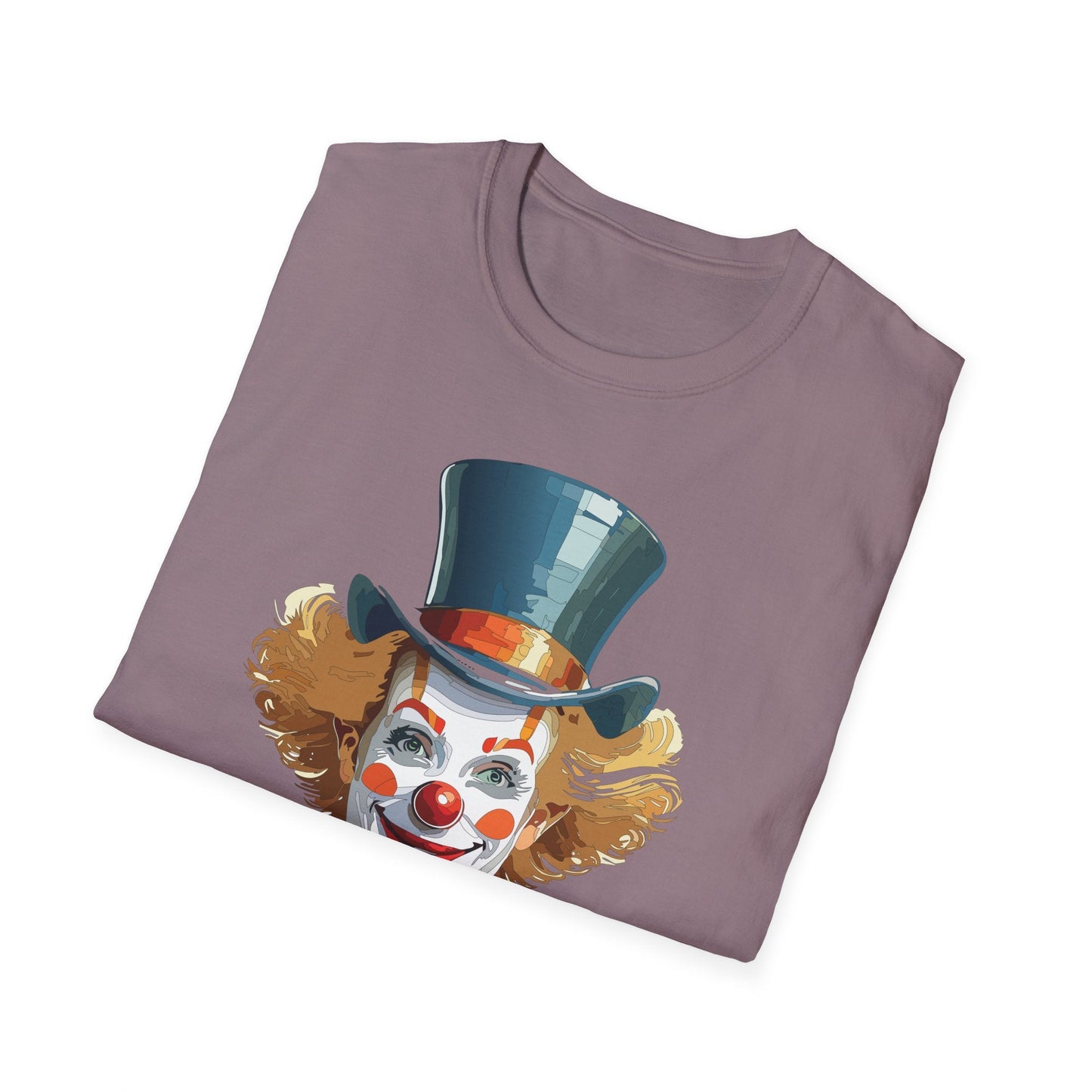 Funny Clown Shirt Unisex T Shirt Circus Style Tee With Scary Man Artwork Gildan 64000